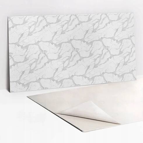 Nástěnná samolepicí PVC obkladová deska dekor Bílý mramor 100x50 cm