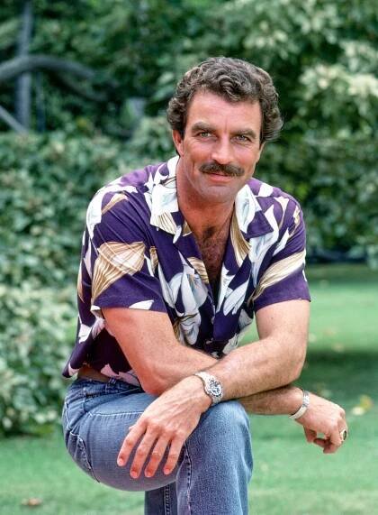 Tom Selleck as Magnum in Magnum, P.I.