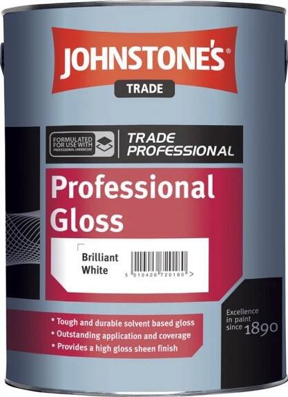 Barva na dřevo JOHNSTONE'S Professional Gloss barva na dřevo a kov 1 l 0100 Bílá