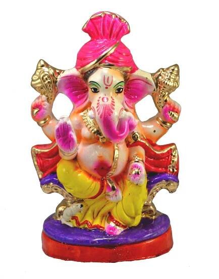 Eco-friendly Ganesha Idol Ganpati Bappa Murti for Ganesh Chaturthi - 7 Inches