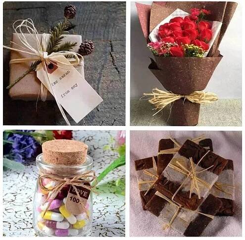 200M papír Raffia Stuha Šňůra Řemeslná Šňůra Šňůrka Řetězec DIY Čokoláda