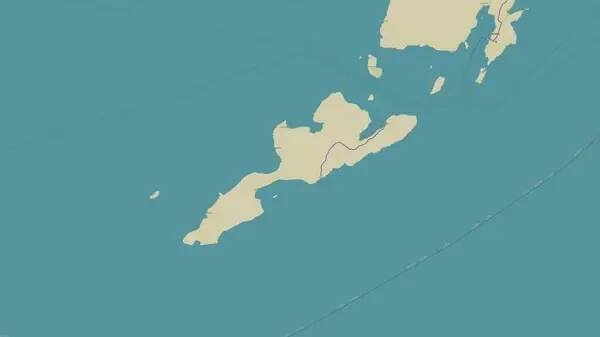 Pulau Selaru v Bandském moři na topografické mapě v Humanitárním stylu OSM — Stock obrázek