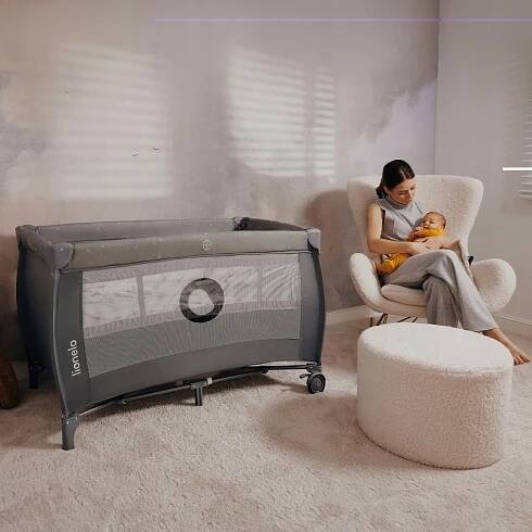 Lionelo Stefi Plus Beige Cappuccino — Cestovní postýlka