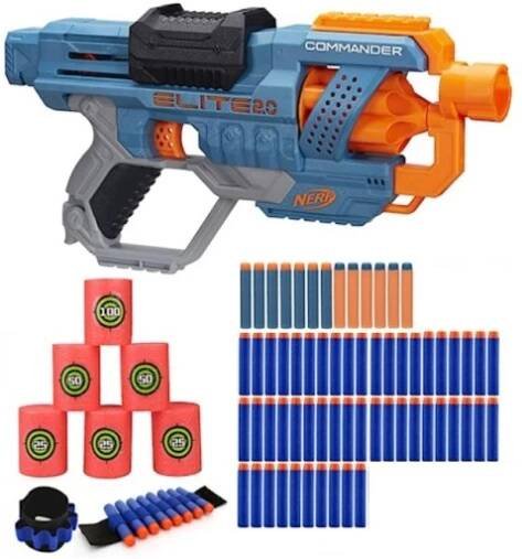 STAVEBNICE - NERF ELITE 2 COMMANDER PISTOLE +DOPLŇKY