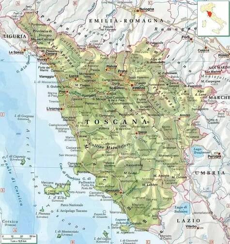 Tuscany Italy Map Of Area - United States Map