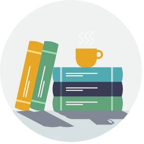 Image of books with a cup on top