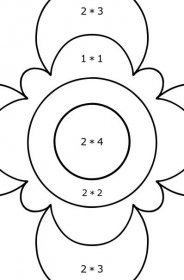 Antistresová květina pro děti omalovánka - Matematická Omalovánka - Násobení pro děti