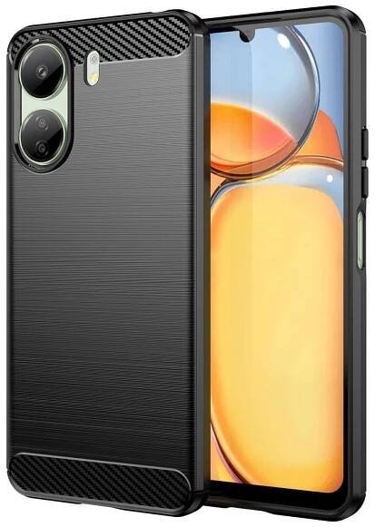 Silikonové pouzdro Coolcase Carbon - Xiaomi Redmi 13C / Poco C65 Černé