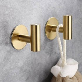 Shop 0 MR AND MS-Golden Brushed Coat Hangers Wall Mounted Hook For Home Self Adhesive Bathroom Rack 4pcs/set Mademoiselle Home Decor
