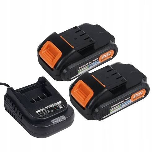 AKU VRTAČKA AKU LI-ION 20 V + BITY 100 EL. Napájení nabíjecí baterie