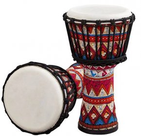 8palcový přenosný africký buben Djembe ruční buben s barevnými uměleckými vzory perkusní hudební