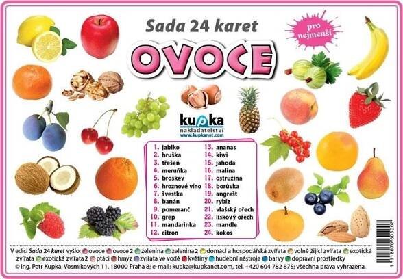 Kupka nakladatelství Sada 24 karet ovoce od 60 Kč