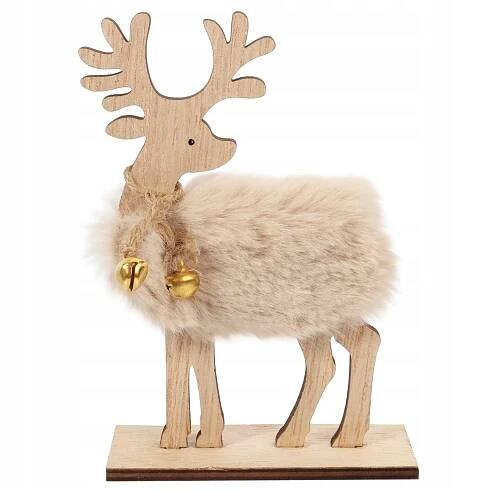SOB DŘEVĚNÁ FIGURKA S KOŽÍŠKEM 14cm