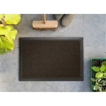 Hnědá čisticí venkovní vstupní rohož FLOMA Blitz - 45 x 75 x 1 cm