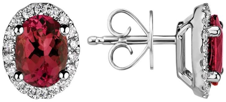 Náušnice s diamanty a rubínem Princess
