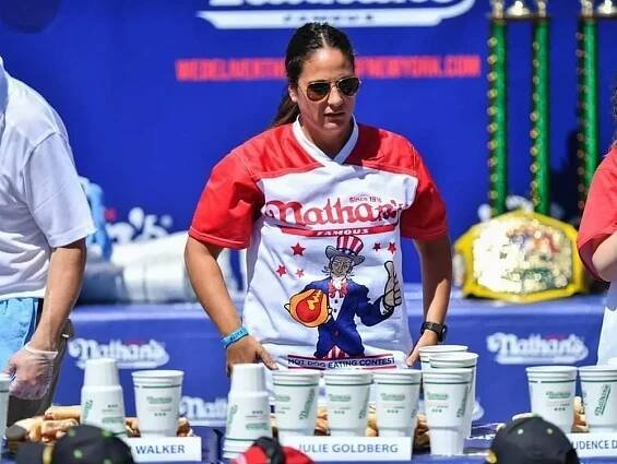 Speed Eater Julie Goldberg Loves Downing Hot Dogs on the Fourth of July