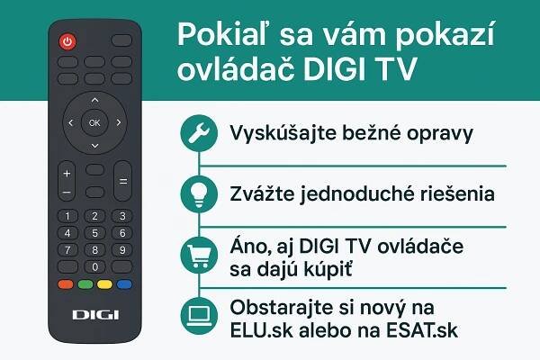 Čo robiť, ak sa vám pokazí diaľkový ovládač k DIGI TV