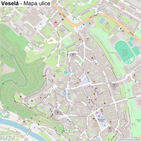 Veselá - mapy | Kurzy.cz