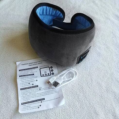 Sluchátka na spaní 3D maska ​​na oči, Bluetooth 5.0 Wireless Music Shade Cover s tenkými HD reproduktory Nastavitelné pro muže, ženy, spící