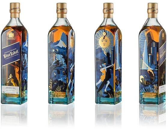blue Whisky Packaging luxury design bottle scotch blend commemoration argentina