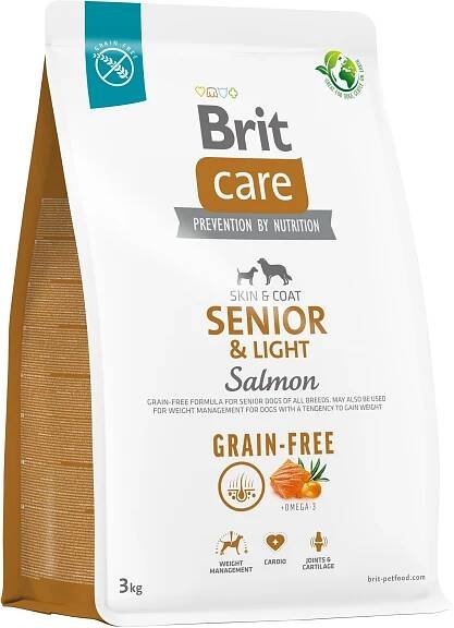 Brit Care Dog Grain-free s lososem Senior & Light 3 kg