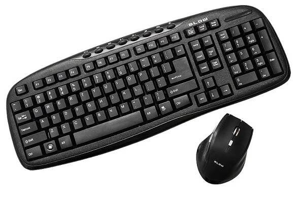 Klávesnice k PC+myš bezdrátová BLOW KM-1 černá
