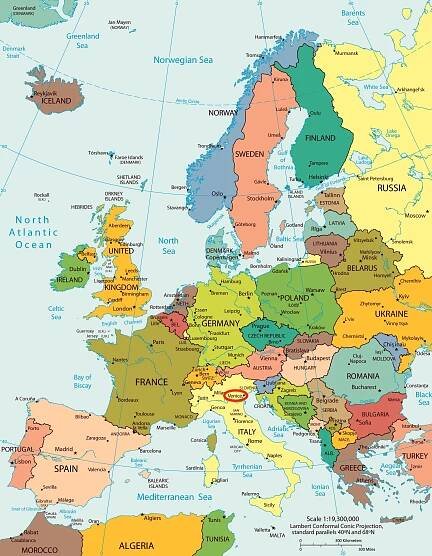 Benetke zemljevid evropa - Karta Benetke zemljevid evrope (Italija)