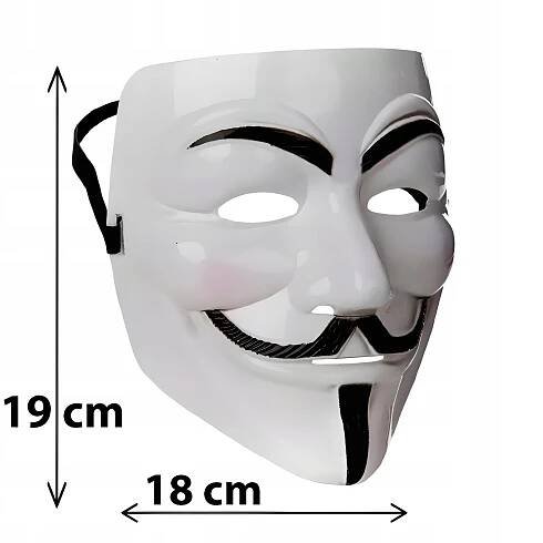 MASKA ANONYMOUS VENDETTA NA OBLIČEJ STOP ACTA HALLOWEEN COSPLAY KARNEVAL za 17.00CZK - Allegro