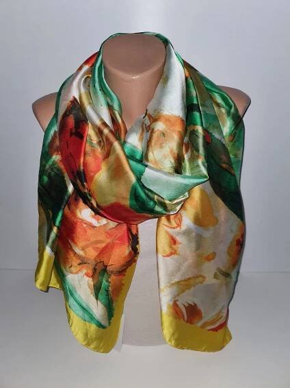 Hedvábná šála z materiálu RAYON - Šátkomilky