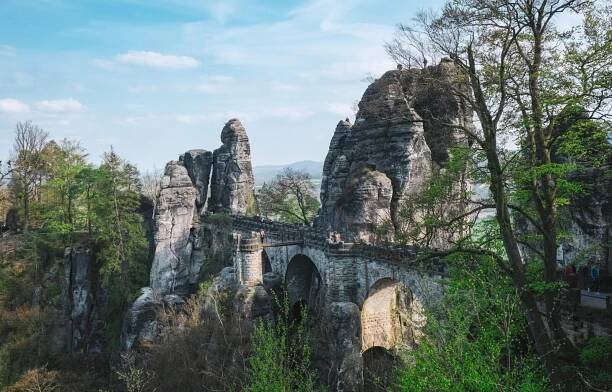 Some of the viewing platforms just before the Bastei bridge