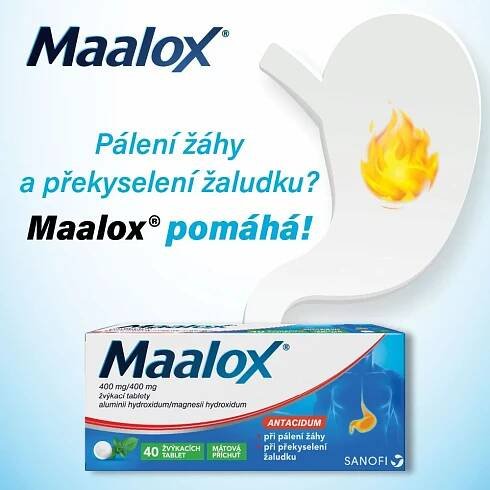 MAALOX POR 400MG/400MG TBL MND 40