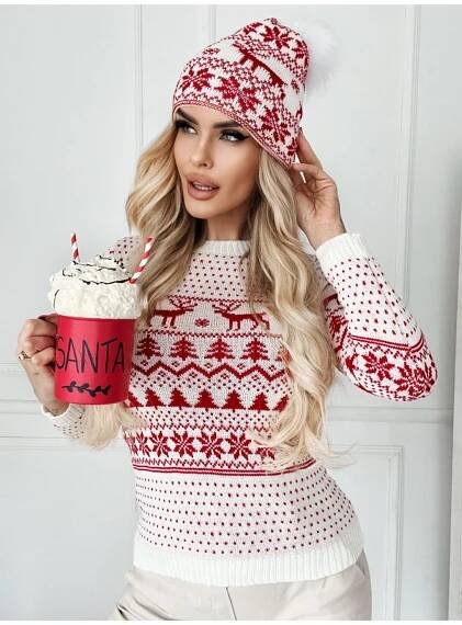 Dámský vánoční svetr Nb7703 - fashionweek-moda.cz