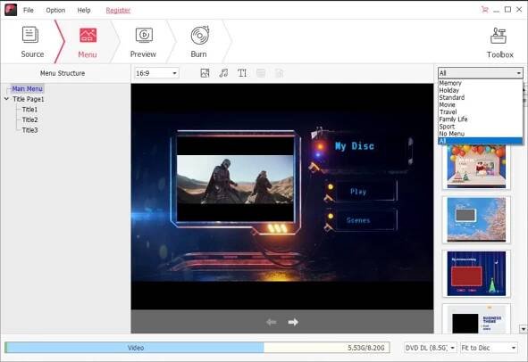 Create Menu for ASF DVD Disc