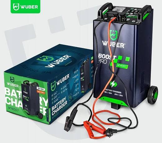 AKUMULÁTOROVÝ USMĚRŇOVAČ 42A SE STARTOVÁNÍM 400A DO AUTA 12V/24V WUBER Katalogové číslo výrobce W14007 WUBER PROSTOWNIK