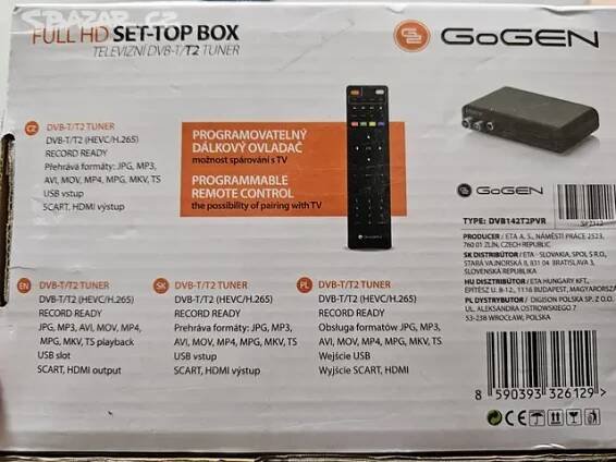 Set-top box GoGEN DVB 142 T2 PVR černý