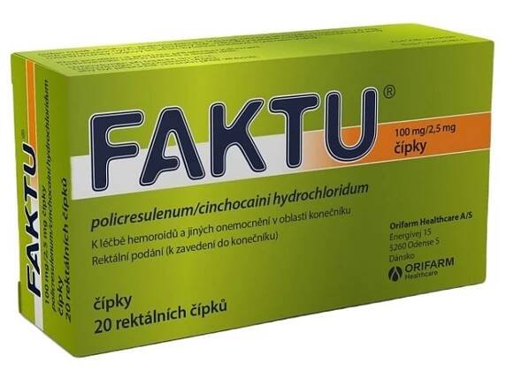 FAKTU 100mg/2.5mg čípky 20 kusů