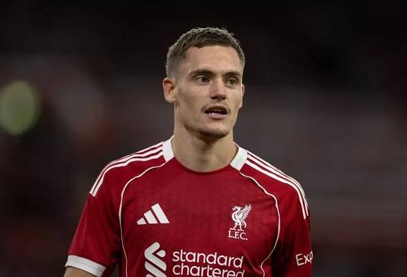 Florian Wirtz of Liverpool in action during the pre-season friendly match between Liverpool and Athletic Club Bilbao at Anfield on August 4, 2025 in Liverpool, United Kingdom