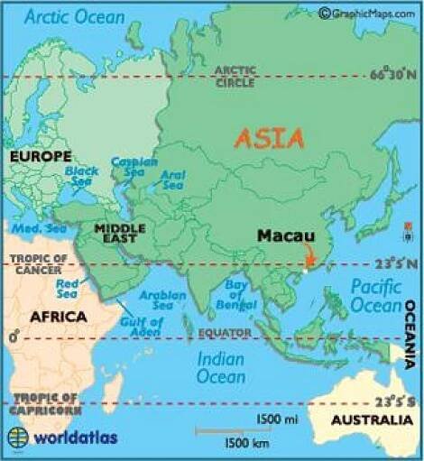 Macao Macau mapě