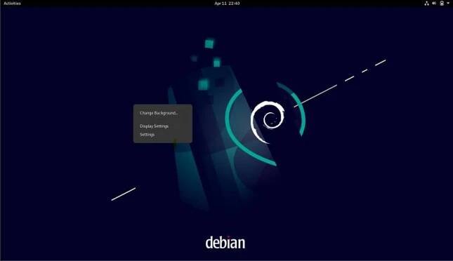 Debian desktop interface