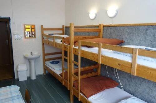 Postel nebo postele na pokoji v ubytování Hotel Sklárna Harrachov