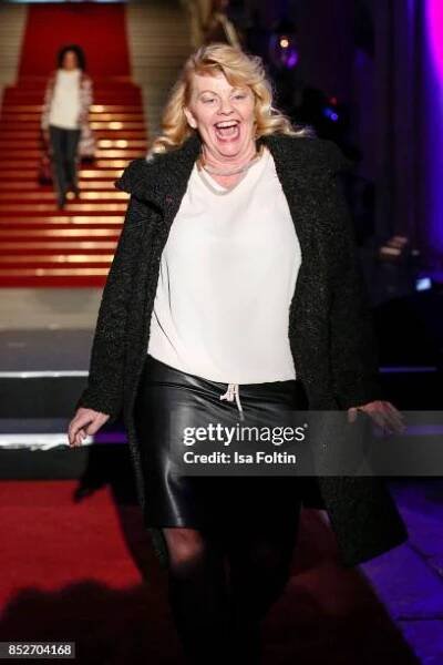 Swedish actress Inger Nilsson walks the runway during the Minx Fashion Night in favour of 'Sauti Kuu' of Auma Obama at Wuerzburger Residenz on...