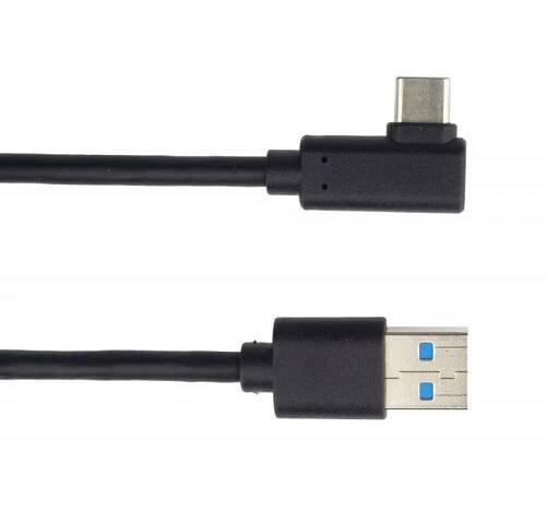 PremiumCord USB-C zahnutý kabel na USB-A 1 m