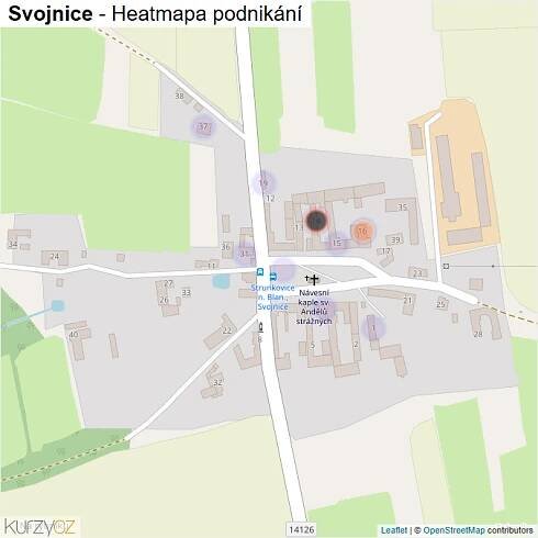 Mapa Svojnice - Firmy v části obce.