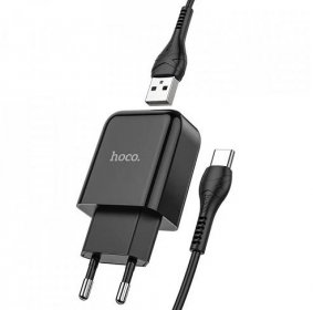 Hoco N2 set adaptéru s USB portem a s kabelem USB-C 1m Vigour černá - United Shops