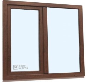 Plastové okno - KNIPPING 70 AD, 1500x1500 mm, FIX/OS, ořech + příslušenství a montážní materiál zdarma
