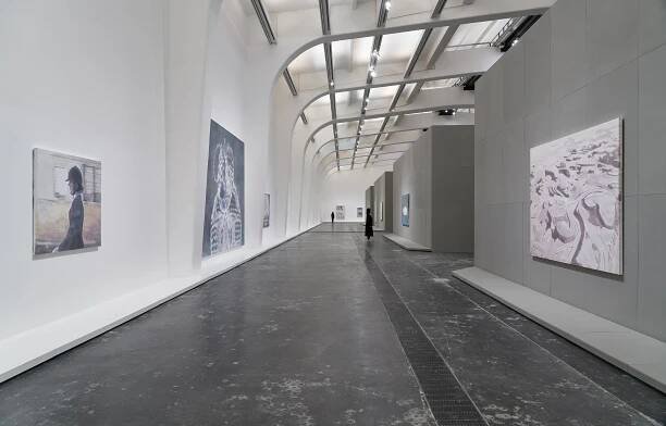 Installation view of the exhibition Luc Tuymans: The Past at the UCCA Center for Contemporary Art in Beijing, China, dated 2024.