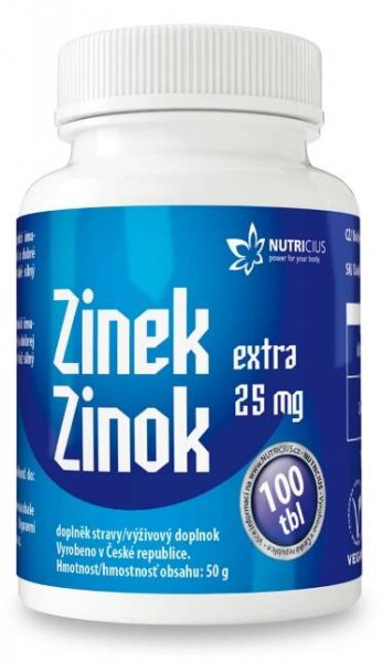 Nutricius Zinok extra 25 mg 100 tabliet