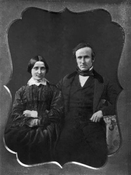 Rutherford B Hayes, 1822-93, 19th President of the United States 1877-81, and his Wife Lucy Webb Hayes, 1831-89, on their Wedding Day, Three-Quarter Length Portrait, Daguerreotype, December 30, 1852