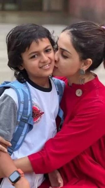 Genelia D’Souza with kids Riaan and Rahyl