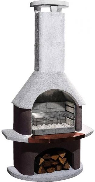 Buschbeck Zahradní grilovací krb San Remo, bílá/hnědá, 110 x 65 x 206 cm nakoupit u OBI